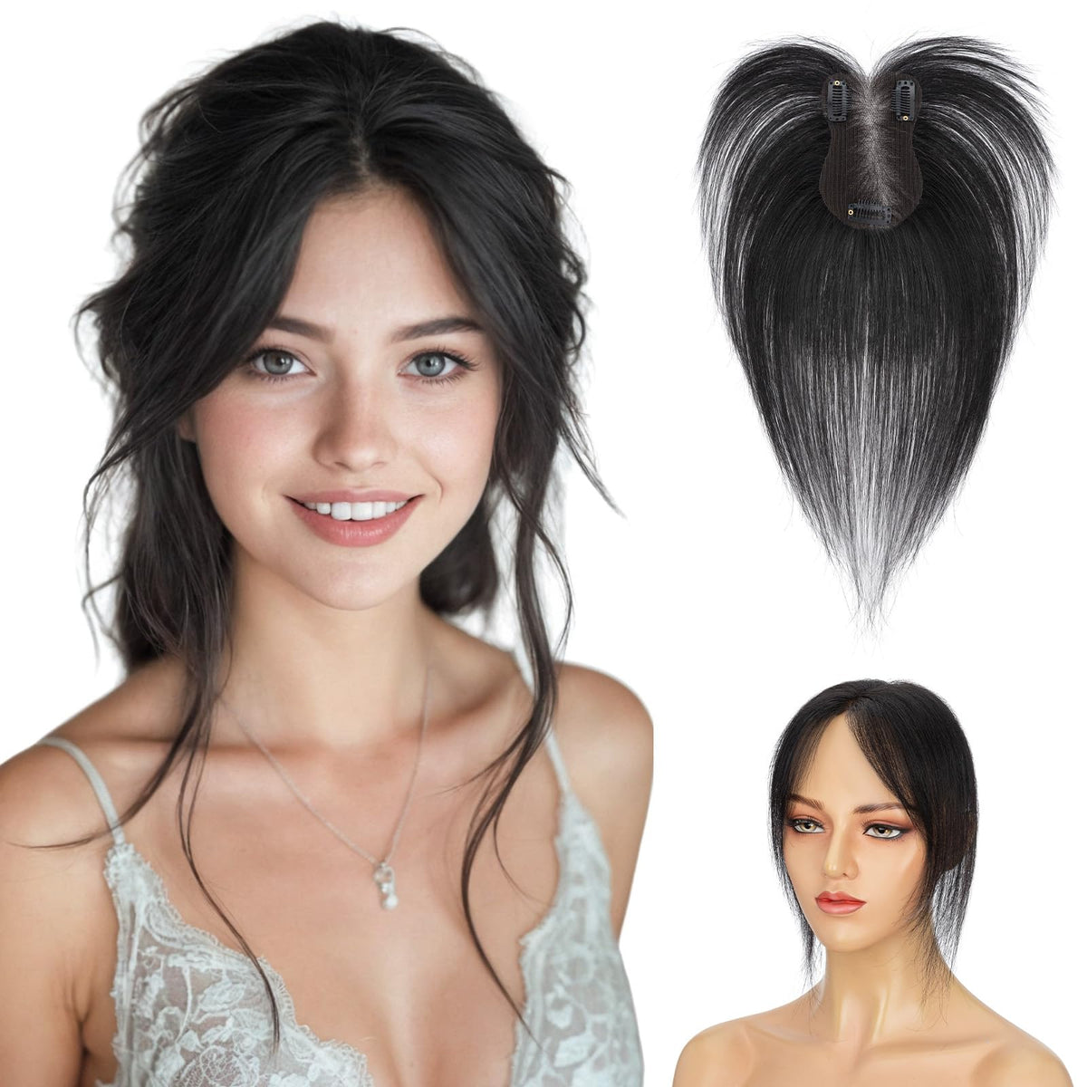 Hairro hair topper with no bang for instant volume and natural framing.