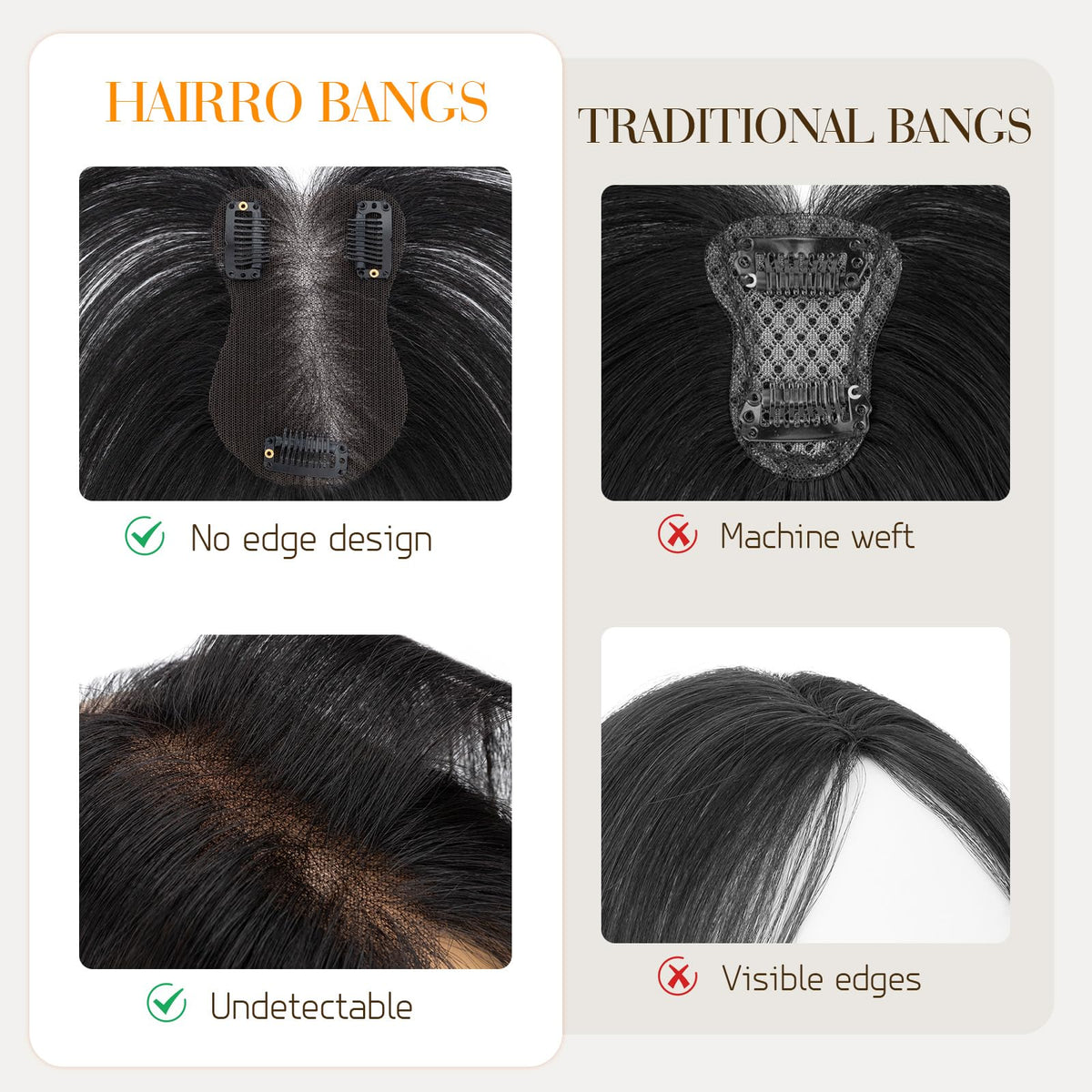 Hairro lace-weft breathable design offers a soft, comfortable fit.