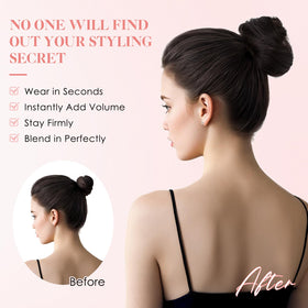 Hairro natural curly chignon fluffy donut updo with volume.