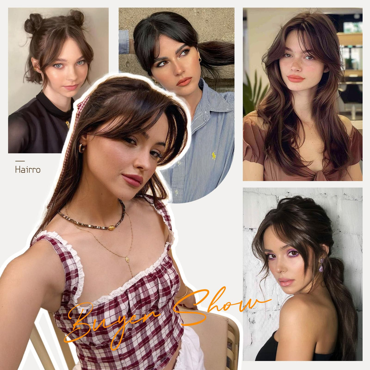 Hairro real human hair bangs ready for curling or straightening.