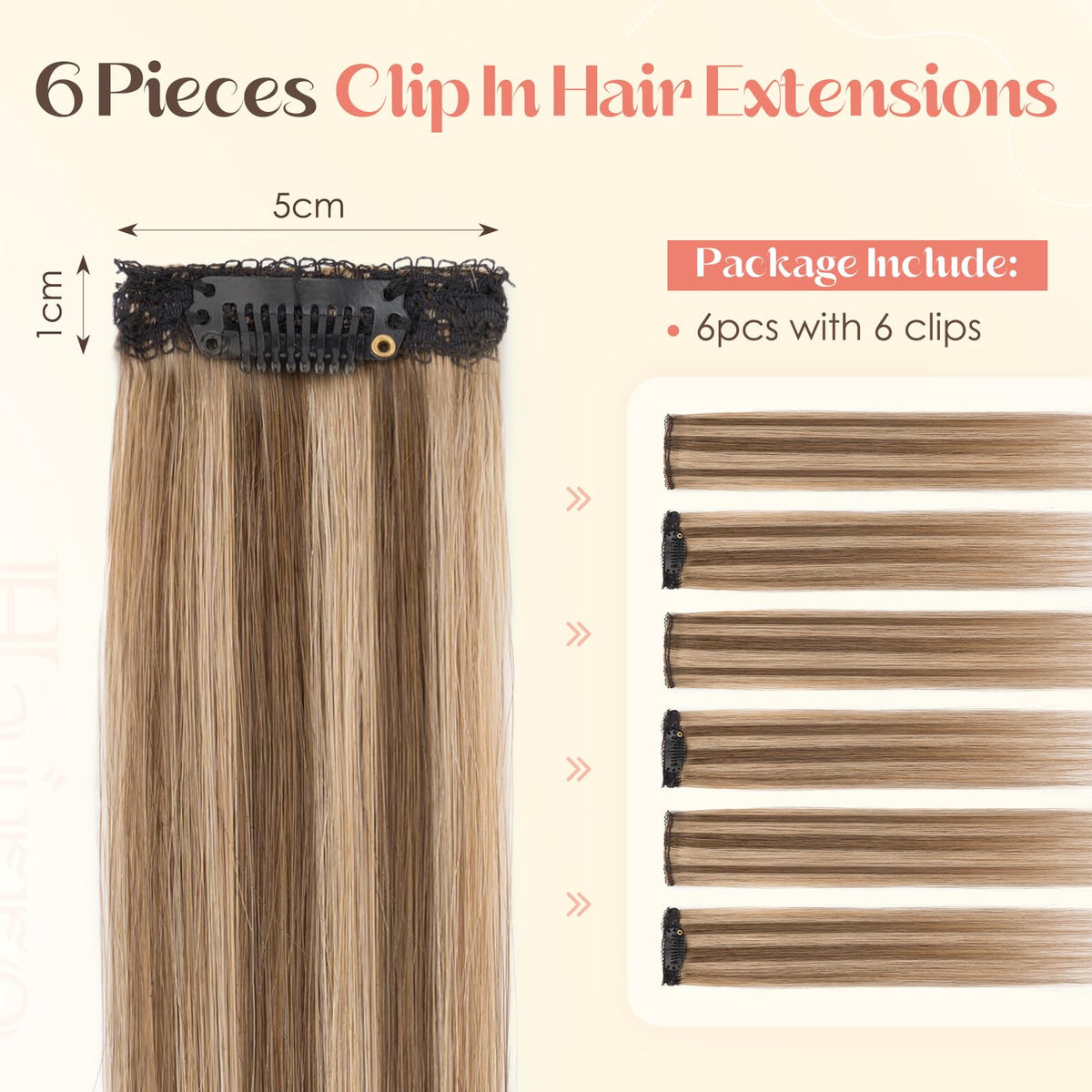 Hairro Remy human hair clip-ins six pieces move naturally with your hair