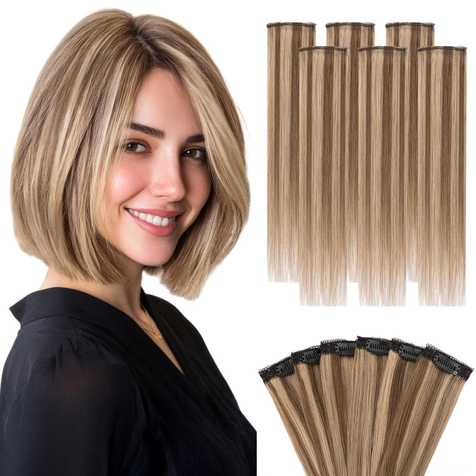 Hairro short hair extensions six-clips pack adds natural volume for everyday styling