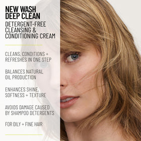 Hairstory New Wash Deep Clean emulsified milk texture highlighting easy activation and even cleansing