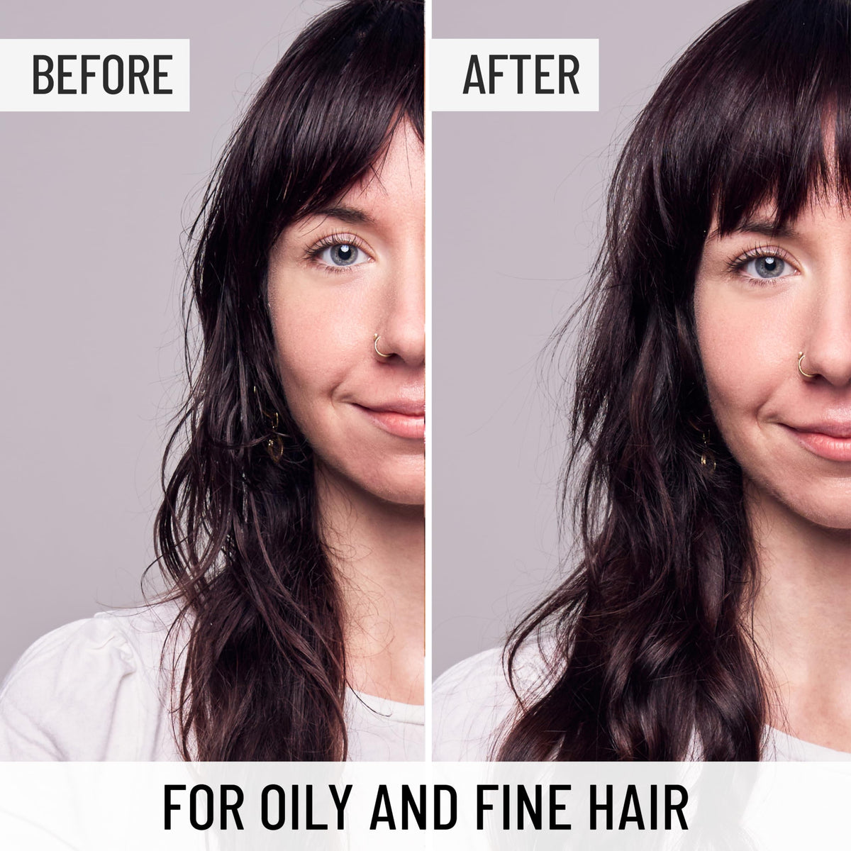 Hairstory New Wash Deep Clean scalp and length view emphasizing balanced oil and clean feel