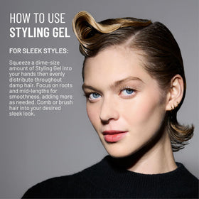 Anti-frizz with Hairstory Gel delivering moisture and shine.