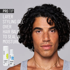 8 fl oz Hairstory Styling Gel bottle ready for use.