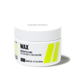 Hairstory Wax medium-hold bottle offering flexible hold for natural movement