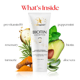 HAIRtamin Biotin Shampoo finish on hair highlighting natural shine and softness