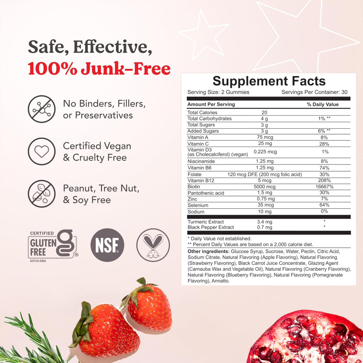 Stars-shaped HAIRtamin gummies offer a playful vitamin routine.