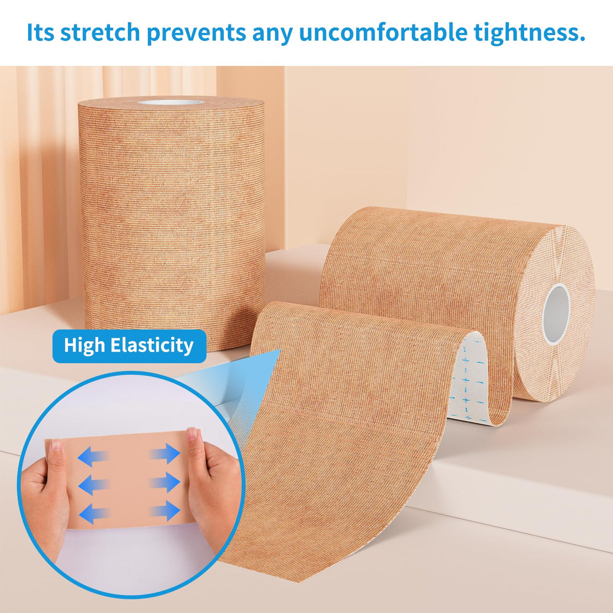 HAIRUNFU cut-to-fit patch conforms to curves for irregular shapes such as wrists.