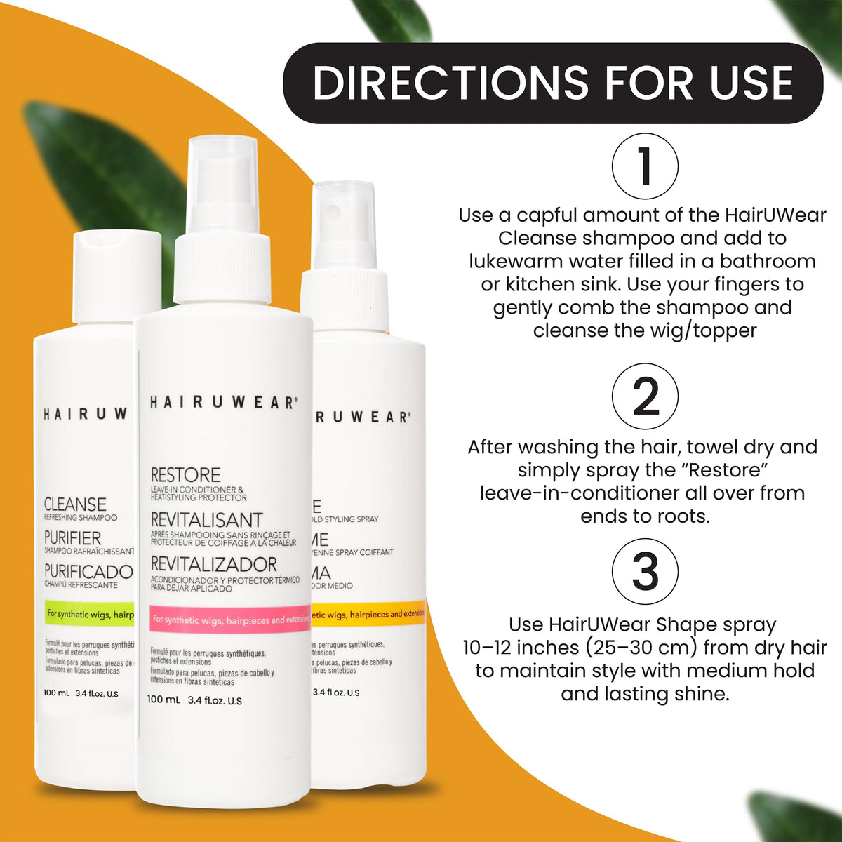 HairUWear Essential Care Travel Kit for different hair types including synthetic and human hair