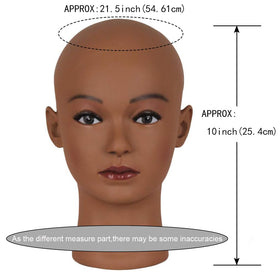 HAIRWAY cosmetology training head with pins, easy wig and hat styling.