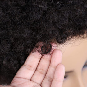 Hairyhme Afro Kinky Curly wig back view demonstrates full density and natural silhouette.