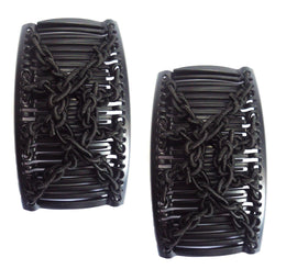 HairZing Comfy Comb dual teeth close-up shows smooth, snag-free glide.