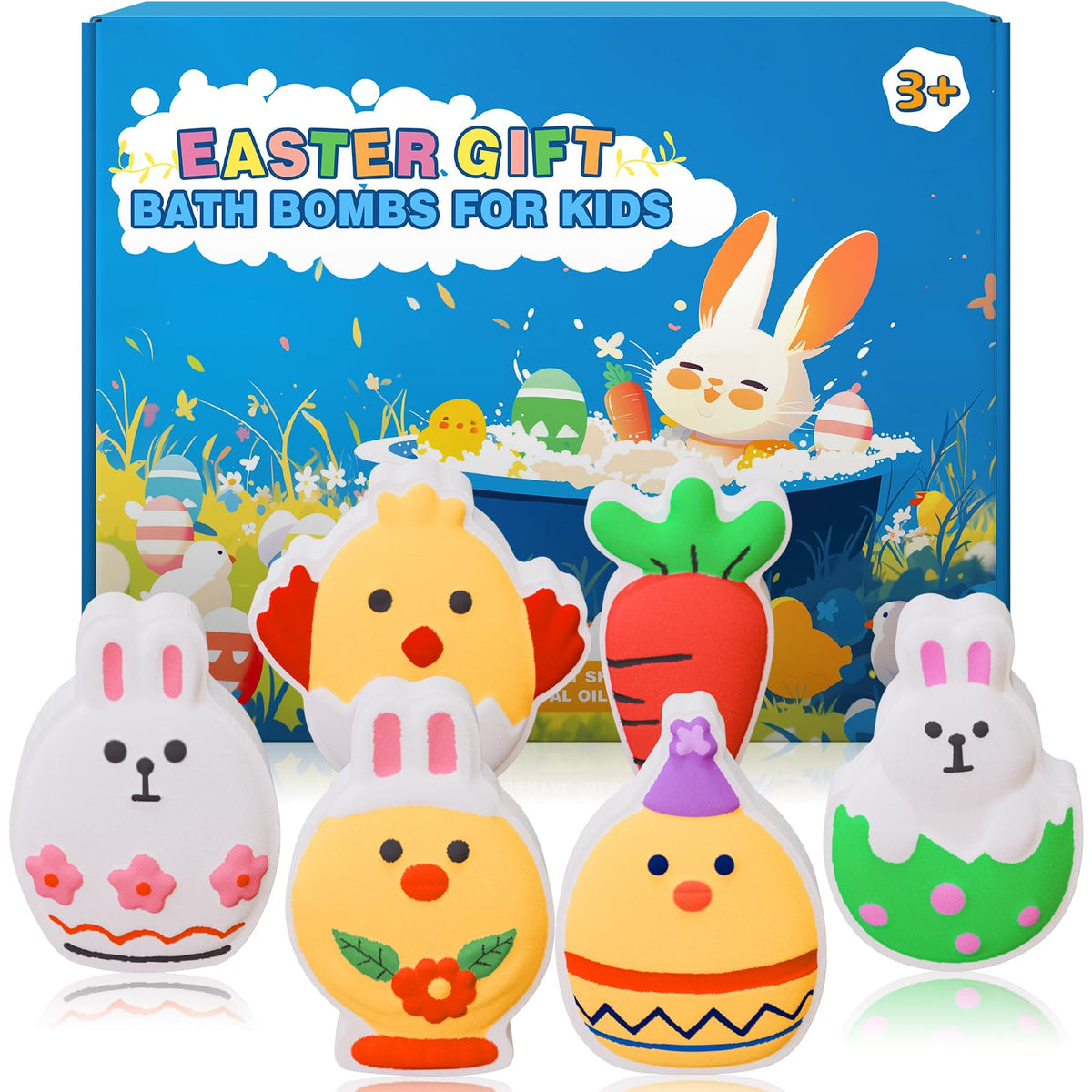 HAISHAN SHOWER Easter bunny bath bomb dissolves into bubbly water for kids