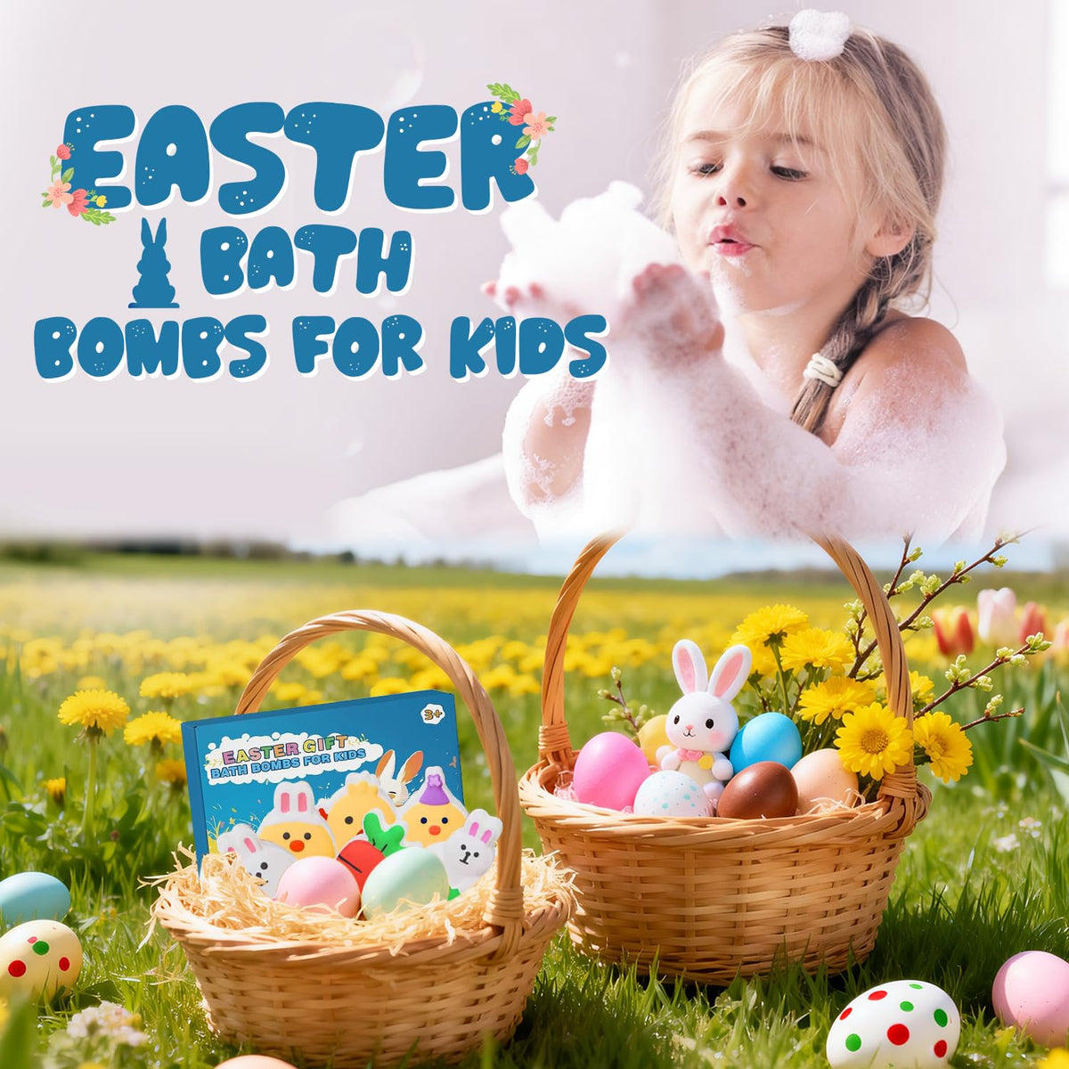 HAISHAN SHOWER Easter chick bath bomb releases gentle fizz for little ones