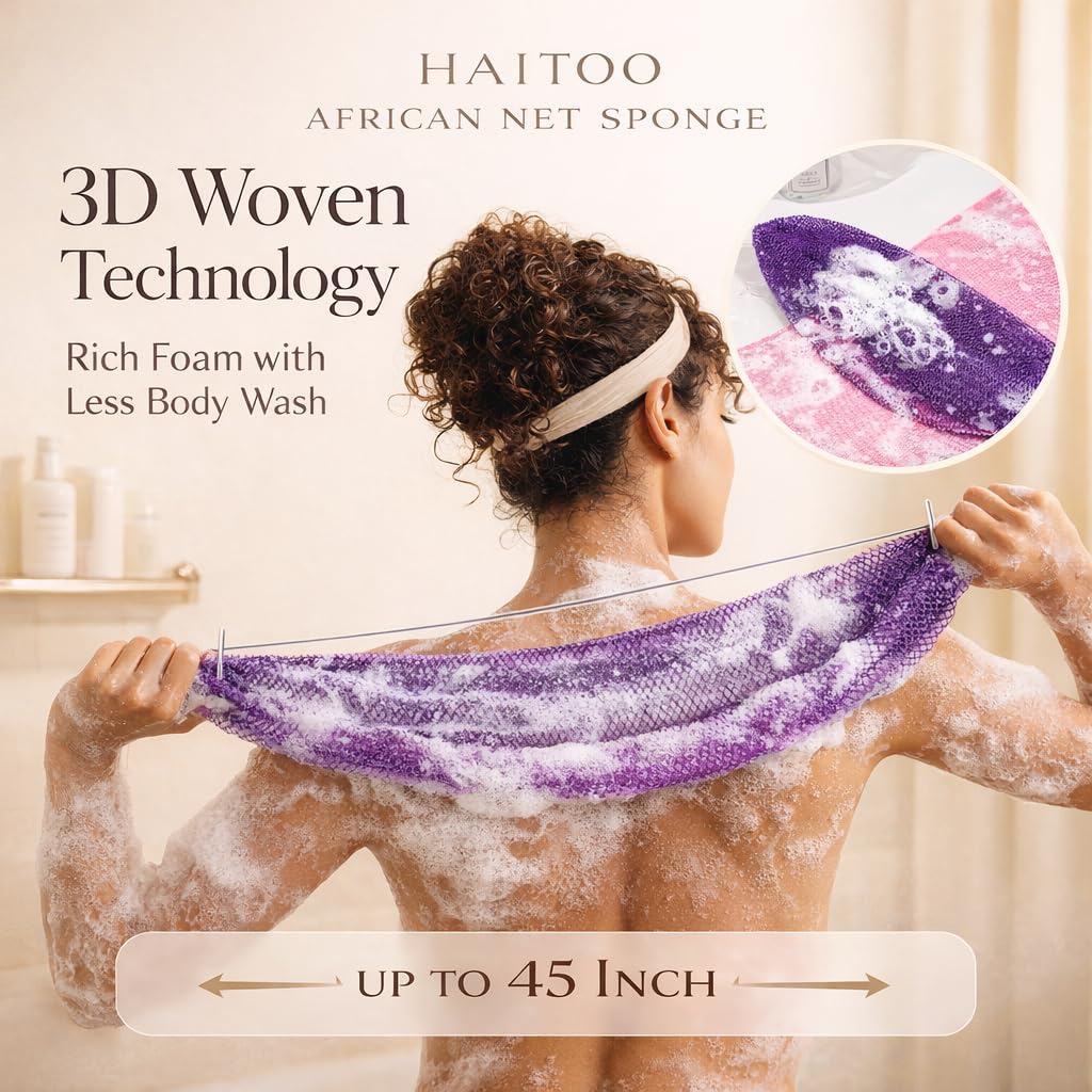 HAITOO double-knotted weave for balanced exfoliation