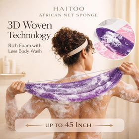 HAITOO double-knotted weave for balanced exfoliation