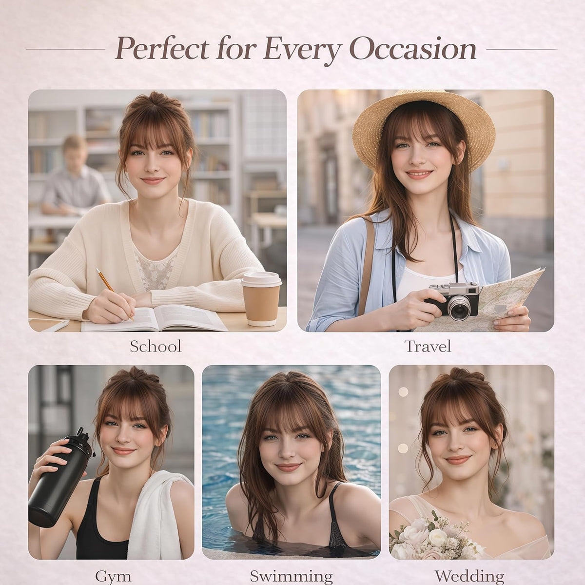 HAITOO medium brown shade matches many hair colors for daily wear.