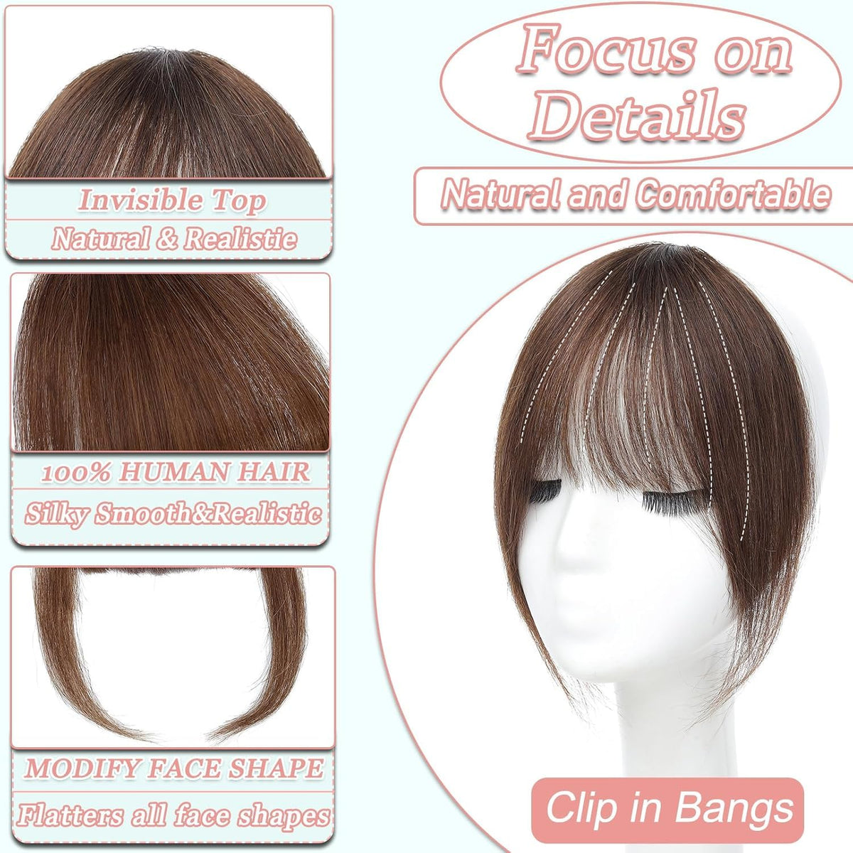 HAITOO bangs suitable for weddings, cosplay, and everyday looks.