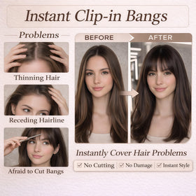 HAITOO French clip-on bangs offer full forehead coverage.