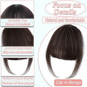 HAITOO real human hair bangs blend with natural hair.