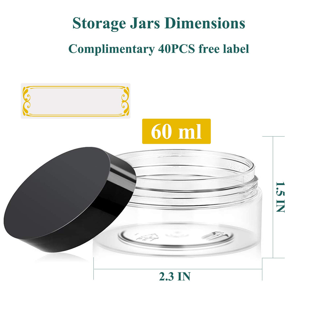 Hajoyful 36-pack compact containers ideal for travel samples.