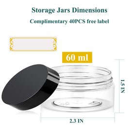 Hajoyful 36-pack compact containers ideal for travel samples.