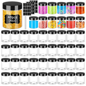 Hajoyful 4 oz clear plastic jar for easy content visibility