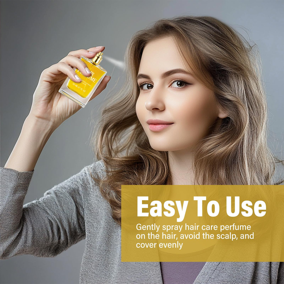 Hajoyful Hair Perfume helps reduce frizz and nourish dry hair.