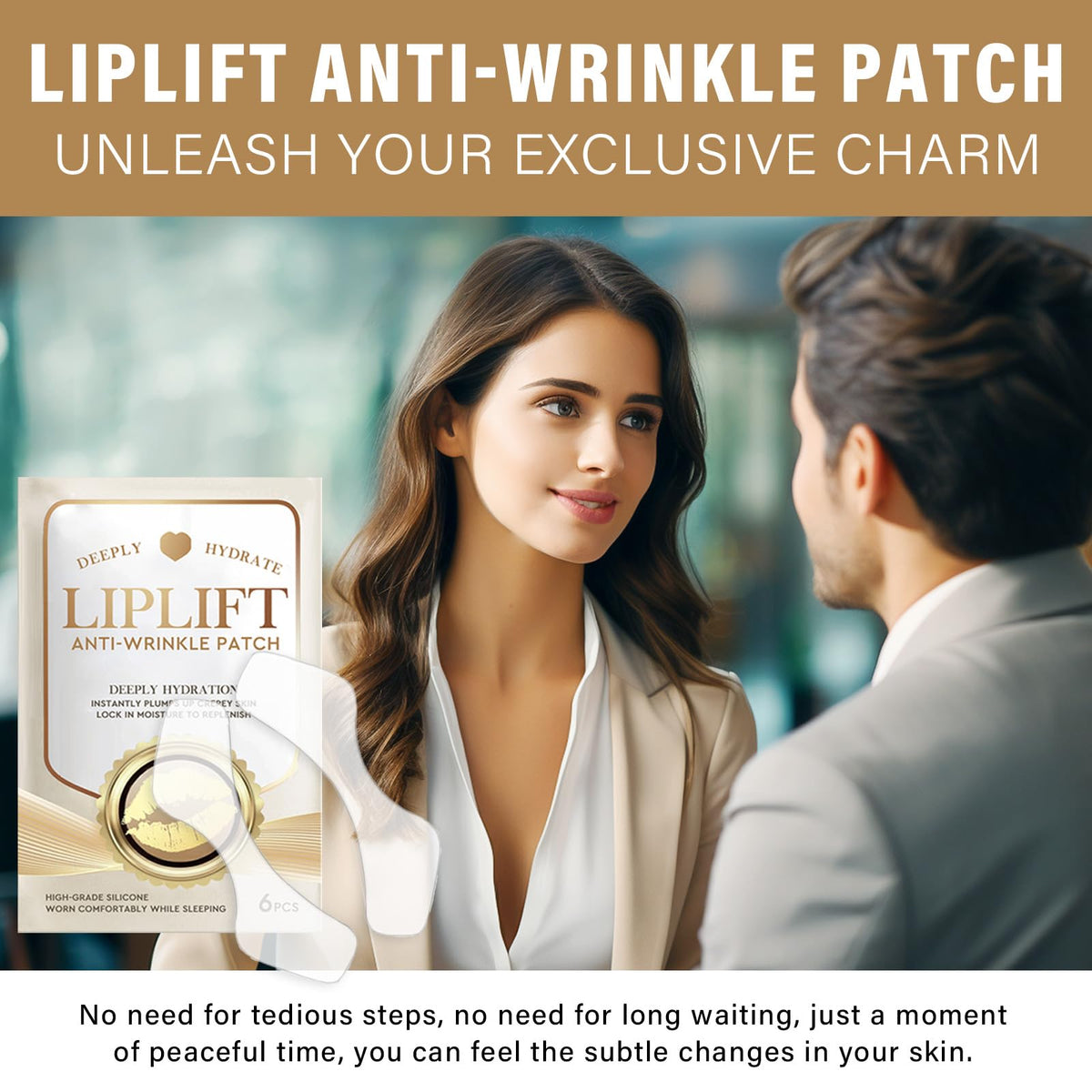 Hajoyful lip wrinkle patch close-up highlighting silicone texture.