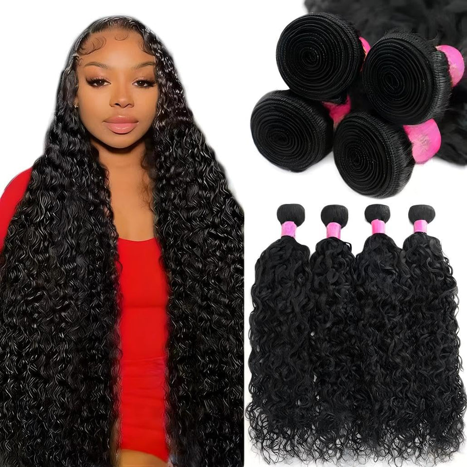 HALERP Water Wave Bundles 20-inch close-up texture for natural fullness and movement.