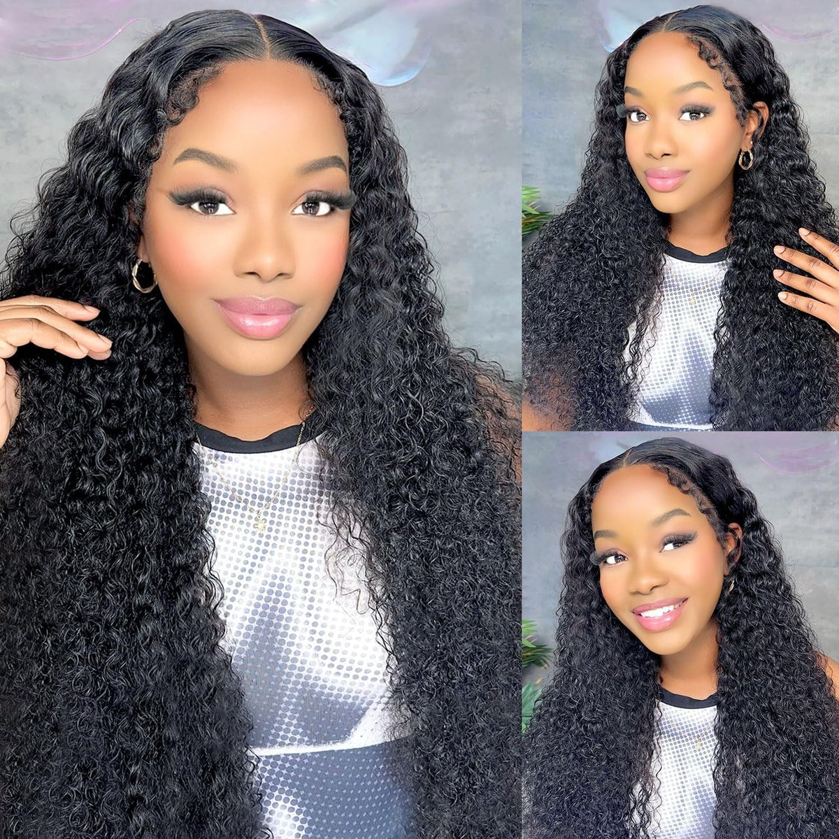 HALERP Water Wave Bundles 22-inch curl detail showing long-lasting waves and shine.