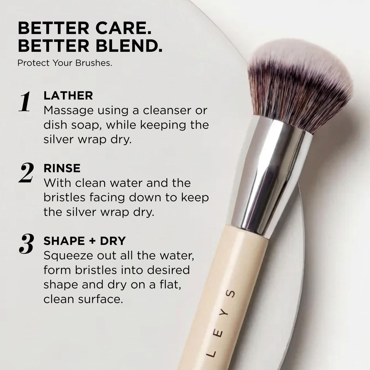 HALEYS Kabuki brush ideal for bronzer blending for a natural look.