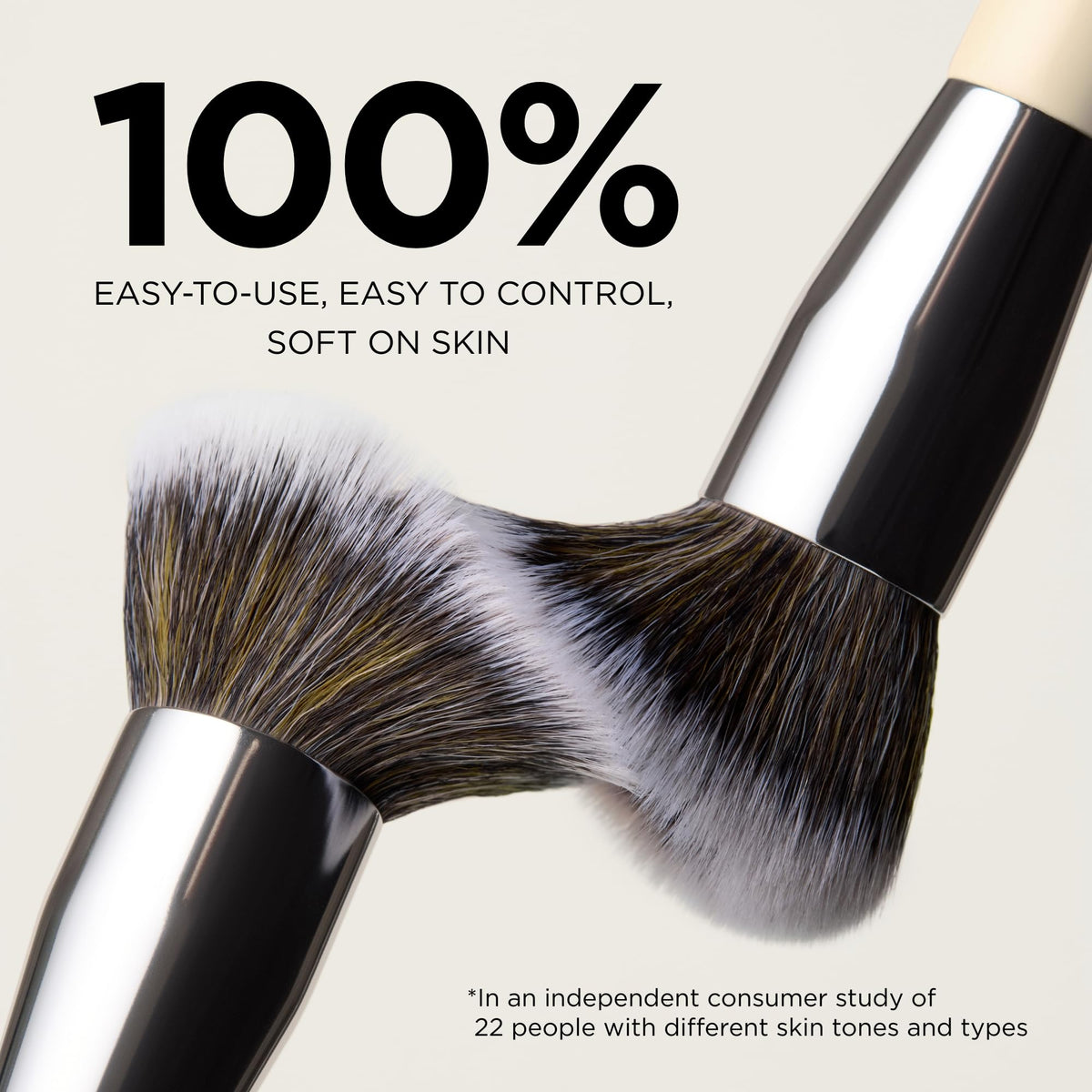 Close-up of dense bristles on the HALEYS Kabuki Brush for even application.