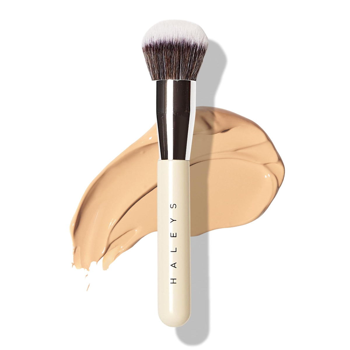 HALEYS Beauty Kabuki brush dense flat-top for even powder and foundation application.