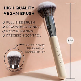HALEYS Kabuki brush compact and travel ready for on the go.