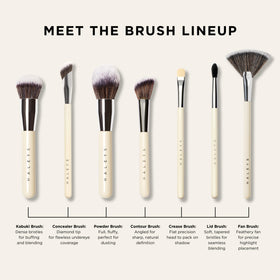 HALEYS vegan cruelty-free badge highlighting ethical makeup tools.