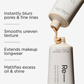 HALEYS Re-fine pore-blur finish swatch showing smoothing effect