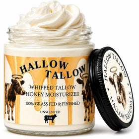 Hallow Naturals whipped tallow moisturizer jar front for long-lasting hydration