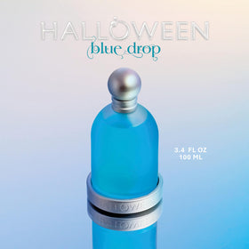 Halloween Blue Drop back label notes origin and key ingredients.