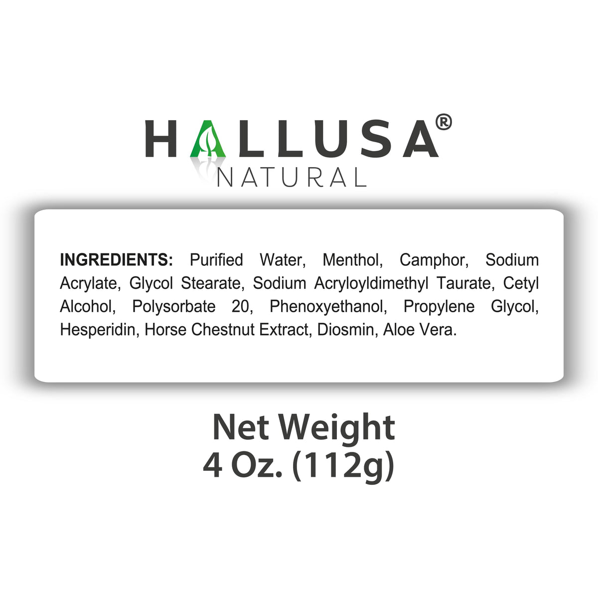 Hallusa Natural Hallosmine packaging highlights Made in USA