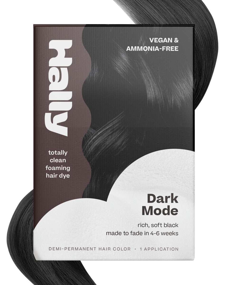 Hally Hair Color Cloud black foam applied for even deposit-only color