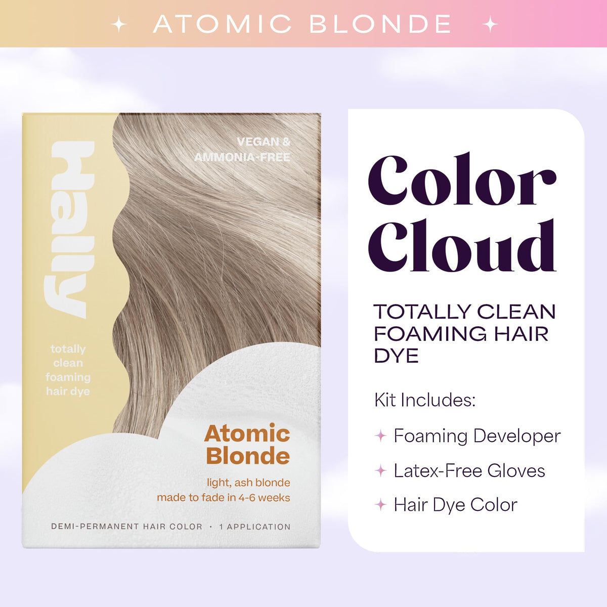 Applying Color Cloud foam to dry hair in sections