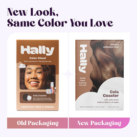 Hally Color Cloud formula is ammonia-free and vegan for gentle color deposit.