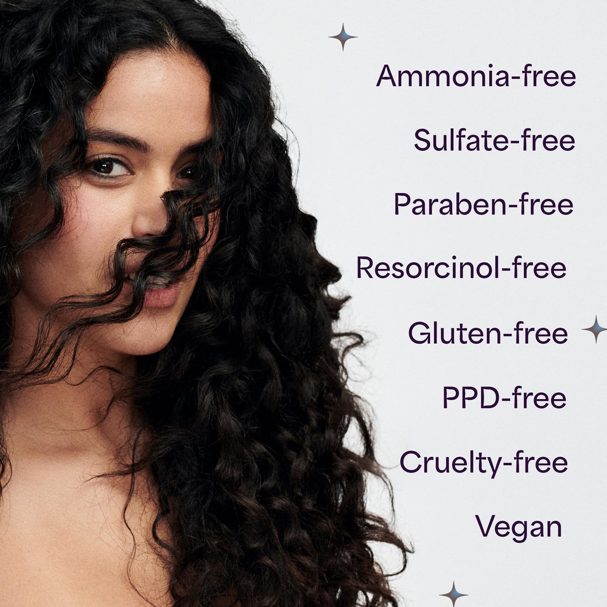 Hally Hair Color Cloud natural black tone delivers soft, dimensional color
