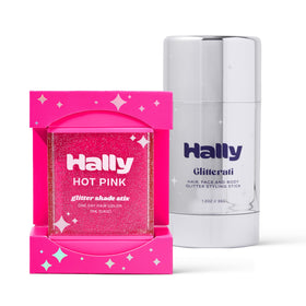 Hally Hair Glitterati styling stick adds sleek sparkle for hair and body.
