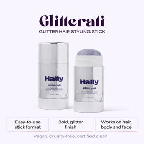 Twist, swipe, and shine with Glitter Shade Stix on dry hair.