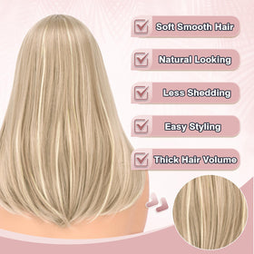 Haloo Blonde Bob Wig interior cap reveals breathable fit.
