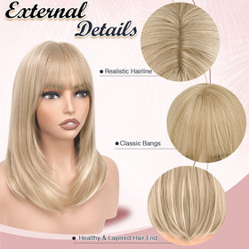 Haloo Blonde Bob Wig packaging box emphasizes ready-to-wear convenience.